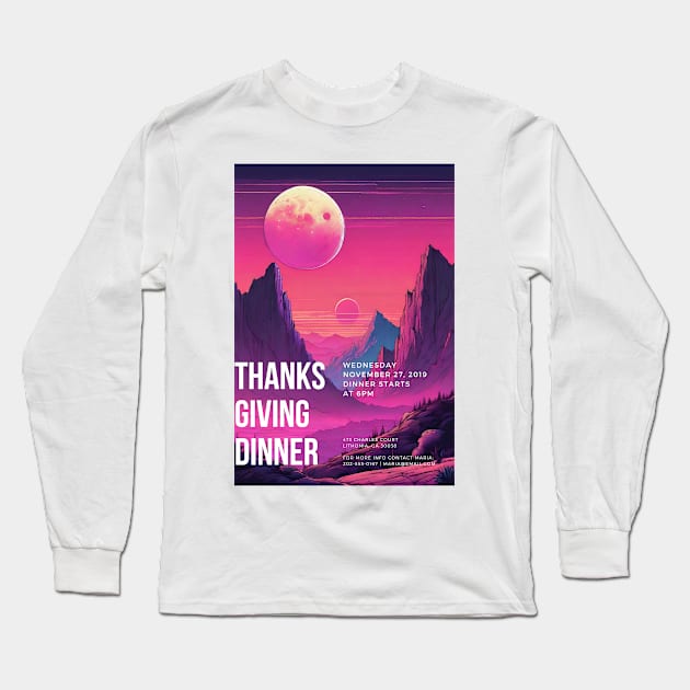 Thanks Giving Dinner Long Sleeve T-Shirt by Fuzzer